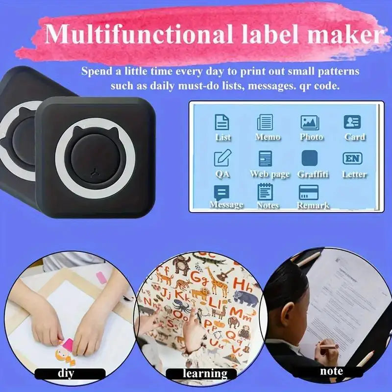 Mini-imprimante thermique Portable sans fil BT 203dpi, étiquette Photo, mémo, mauvaise question, impression avec câble USB, Imprimante Portable
