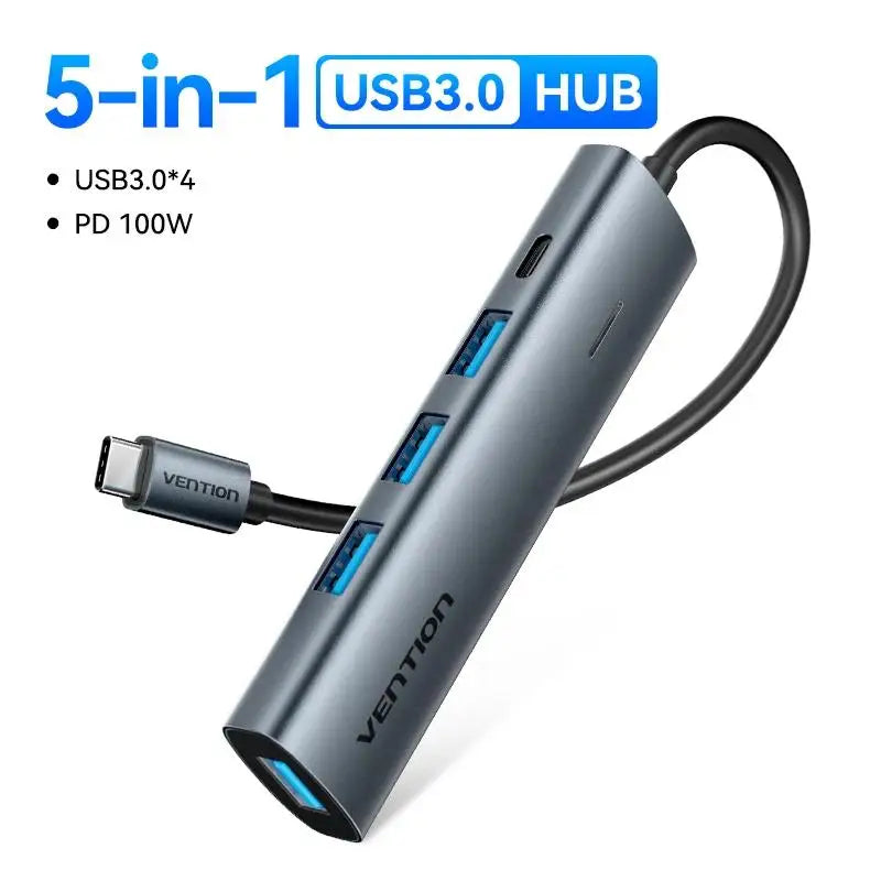 Vention-Adaptateur USB Type-C vers HDMI, 4K, 60Hz, RJ45, PD 100W, pour Macbook, iPad Pro, Air, M2, Dallas, Sumsang, accessoires PC, HUB USB 3.0