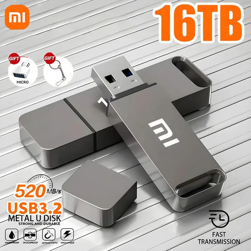 Xiaomi – clé USB 3.2 originale, 16 to, haute vitesse, type-c, en métal, pour appareils de stockage sur ordinateur, 2025