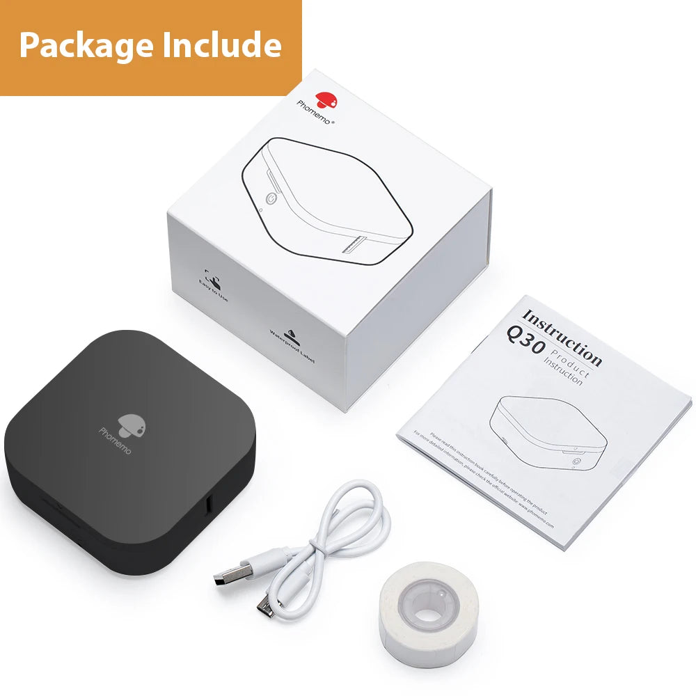 Phomemo Q30 imprimante d'étiquettes Mini imprimante poche thermique étiqueteuse sans fil autocollant poche Portable imprimante diverses étiquettes papier