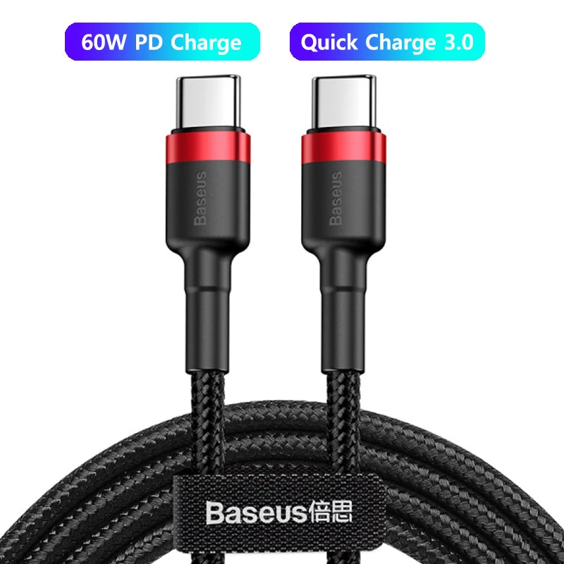 Baseus 100 W/5A USB C vers USB Type C câble pour iPhone 17 16 PD cordon de chargeur de charge rapide pour Macbook Samsung Xiaomi câble type-c