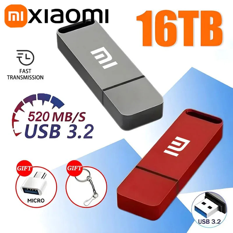 Xiaomi – clé USB 3.2 originale, 16 to, haute vitesse, type-c, en métal, pour appareils de stockage sur ordinateur, 2025