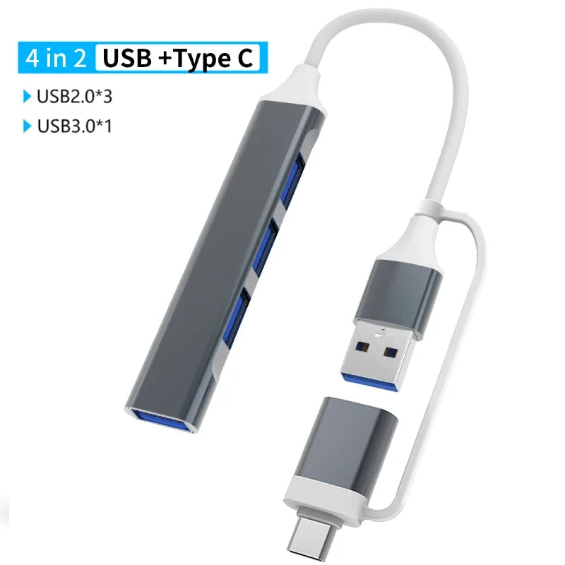 Adaptateur USB 3.0 Type C, station d'accueil, Port USB 2.0, lecteur de carte SD TF, sortie Audio, séparateur multi-hub pour ordinateur Macbook Pro