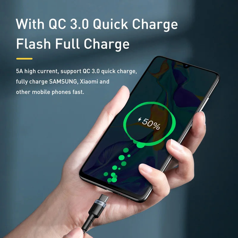 Baseus 100 W/5A USB C vers USB Type C câble pour iPhone 17 16 PD cordon de chargeur de charge rapide pour Macbook Samsung Xiaomi câble type-c