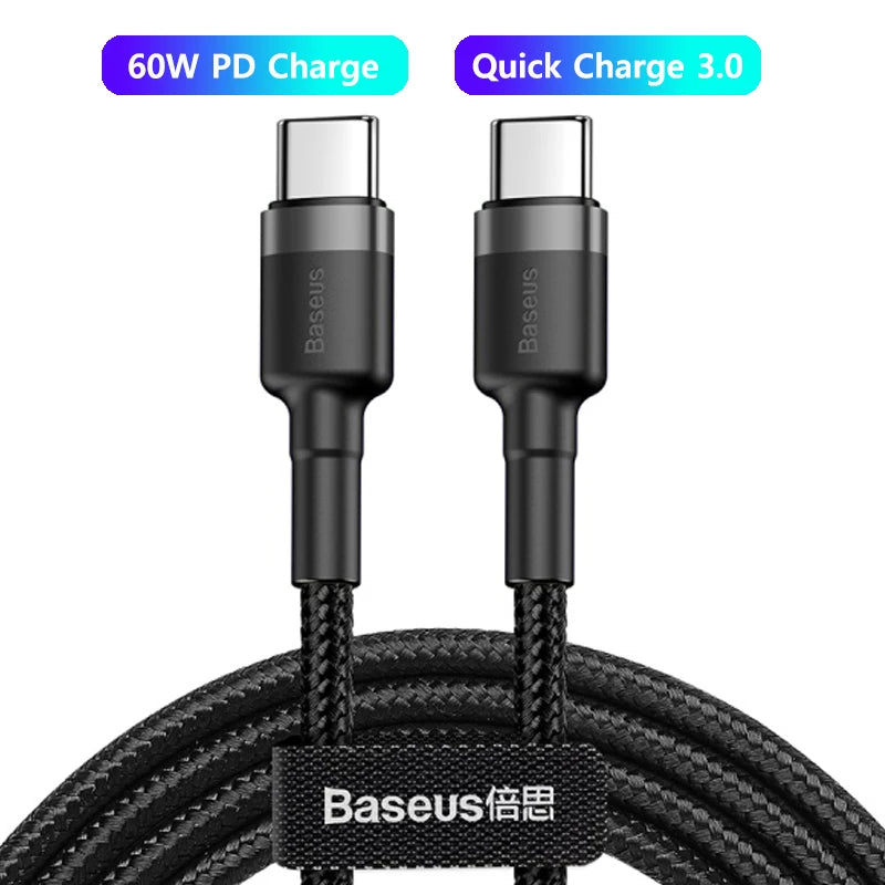 Baseus 100 W/5A USB C vers USB Type C câble pour iPhone 17 16 PD cordon de chargeur de charge rapide pour Macbook Samsung Xiaomi câble type-c