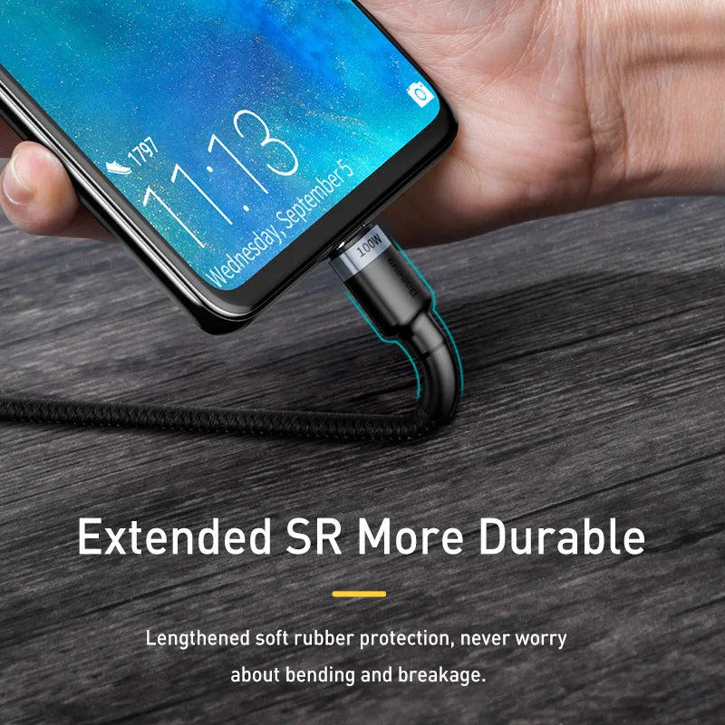Baseus 100 W/5A USB C vers USB Type C câble pour iPhone 17 16 PD cordon de chargeur de charge rapide pour Macbook Samsung Xiaomi câble type-c
