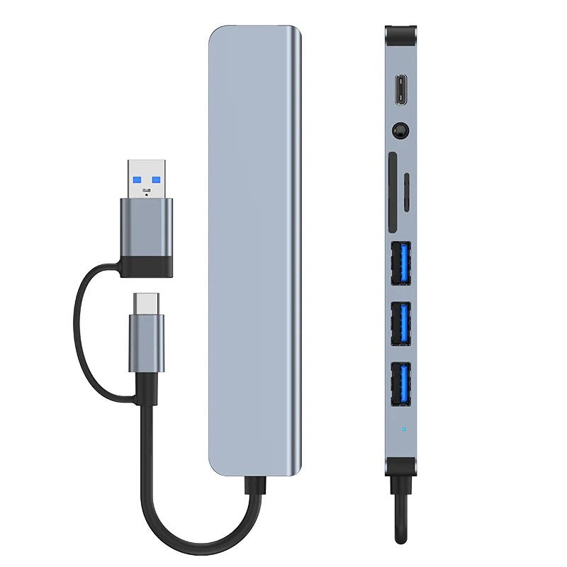 Adaptateur USB 3.0 Type C, station d'accueil, Port USB 2.0, lecteur de carte SD TF, sortie Audio, séparateur multi-hub pour ordinateur Macbook Pro
